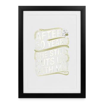 Humorvolles Design für die Feier des 50. Geburtstags - Gerahmtes Poster (27 × 37 cm) - Schwarz - Vorne