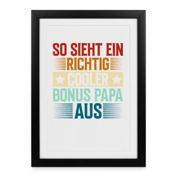 This is what a really cool bonus dad looks like - Framed poster (27 × 37 cm) - black - Front