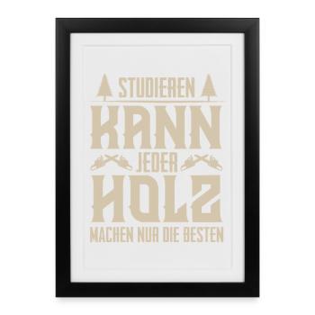 bûcheron - Affiche encadrée (27 × 37 cm) - noir - Devant