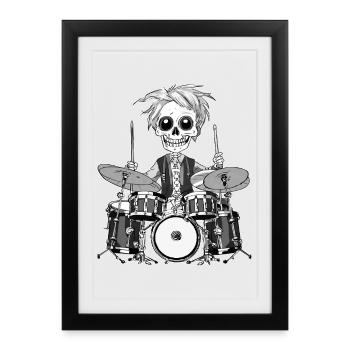 TAMBOURS SQUELETTES - Affiche encadrée (27 × 37 cm) - noir - Devant
