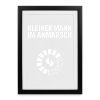 Bientôt Maman PETIT HOMME SUR LE CHEMIN Drôle - Affiche encadrée (27 × 37 cm) - noir - Devant