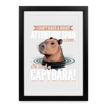 Funny aesthetic Kawaii Capybara - Framed poster (27 × 37 cm) - black - Front