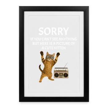 Festival, musique live, concert sarcastique - Affiche encadrée (27 × 37 cm) - noir - Devant