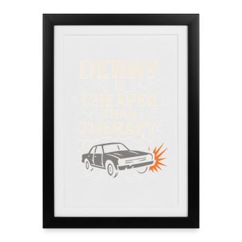 Démolition Derby Fan Pit Crew Crash Driver Fair - Affiche encadrée (27 × 37 cm) - noir - Devant