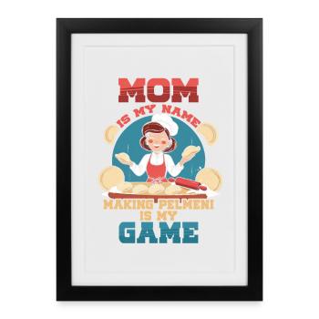 Pelmeni Maman Pelmenis - Affiche encadrée (27 × 37 cm) - noir - Devant