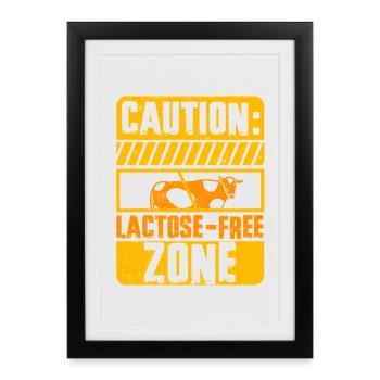 Lactose Intolerant Lactose Free Zone - Framed poster (27 × 37 cm) - black - Front