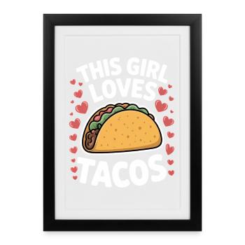 Taco Disant Cuisine Mexicaine Blague Taco Cadeau - Affiche encadrée (27 × 37 cm) - noir - Devant