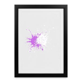 Explosion de couleur violette sur noir - Affiche encadrée (27 × 37 cm) - noir - Devant