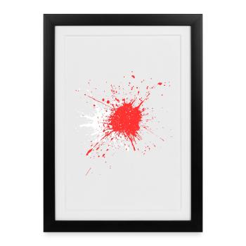 Impression abstraite d’éclaboussures de sang - Affiche encadrée (27 × 37 cm) - noir - Devant