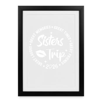 De bons souvenirs : le voyage des sœurs du Times 2026 - Affiche encadrée (27 × 37 cm) - noir - Devant