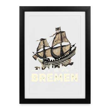 Rouage hanséatique historique de Brême - Affiche encadrée (27 × 37 cm) - noir - Devant