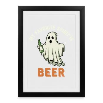 Imprimé de boisson fantôme humoristique - Affiche encadrée (27 × 37 cm) - noir - Devant