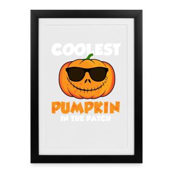 La citrouille la plus cool du lot Halloween - Affiche encadrée (27 × 37 cm) - noir - Devant