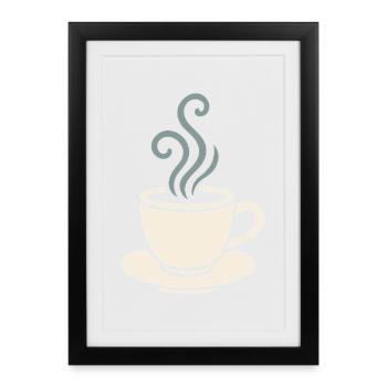 Conception de la tasse matinale douillette de l’amateur de café - Affiche encadrée (27 × 37 cm) - noir - Devant