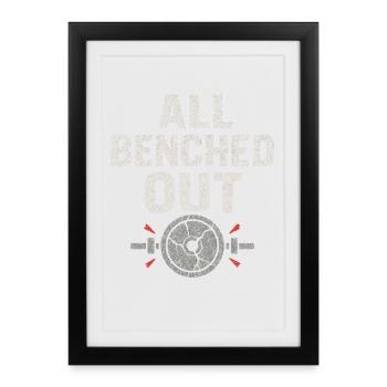 Développé couché Mememe Discover Me Bro Gym - Affiche encadrée (27 × 37 cm) - noir - Devant