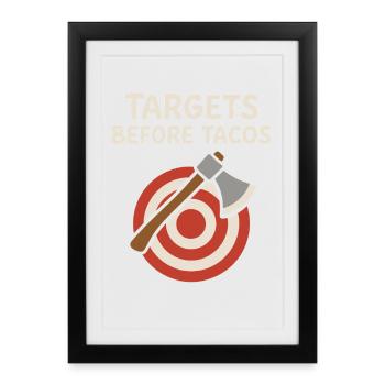 Funny Axe Throwing Meme Axe Me All Sharp - Framed poster (27 × 37 cm) - black - Front