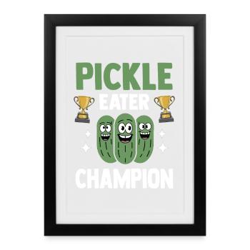 Champion des cornichons Cucumber Lover - Affiche encadrée (27 × 37 cm) - noir - Devant