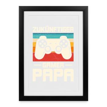 FUTURE GAMER DAD Retro Funny - Framed poster (27 × 37 cm) - black - Front