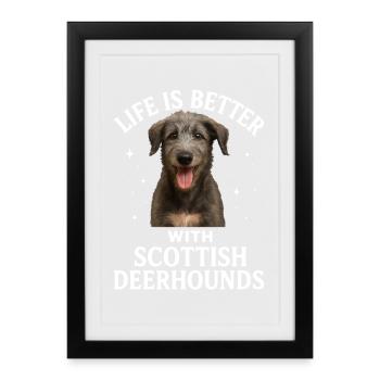 Scottish Deerhound - Framed poster (27 × 37 cm) - black - Front
