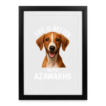Azawakh - Framed poster (27 × 37 cm) - black - Front