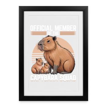 Funny aesthetic Kawaii Capybara - Framed poster (27 × 37 cm) - black - Front