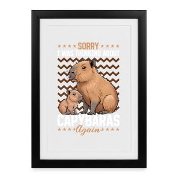 Funny aesthetic Kawaii Capybara - Framed poster (27 × 37 cm) - black - Front