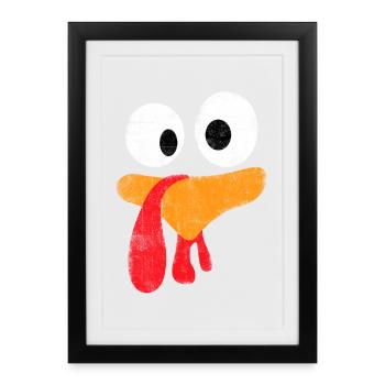 thanksgiving Party - Funny Turkey face - Framed poster (27 × 37 cm) - black - Front
