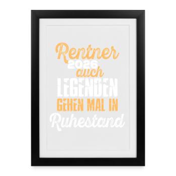Retraités 2026 Legends Retraite - Affiche encadrée (27 × 37 cm) - noir - Devant