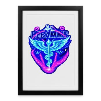 Sage-femme obstétricienne - Affiche encadrée (27 × 37 cm) - noir - Devant