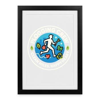 Plogging Crew Clean Miles Happy Heart - Framed poster (27 × 37 cm) - black - Front