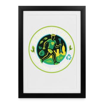 Plogging Crew City Clean Heart Light - Affiche encadrée (27 × 37 cm) - noir - Devant