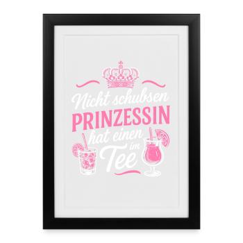 Don't push princess has one in her tea - Bachelor Party - Framed poster (27 × 37 cm) - black - Front