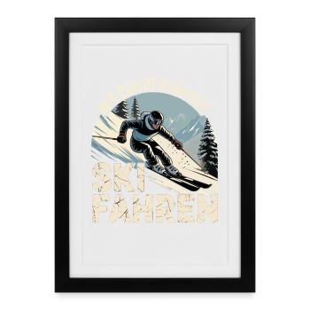Après-ski Ski Skieurs Ski - Affiche encadrée (27 × 37 cm) - noir - Devant