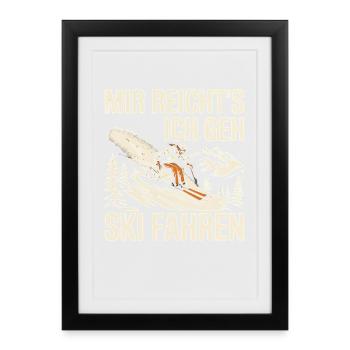 Après-ski Ski Skieurs Ski - Affiche encadrée (27 × 37 cm) - noir - Devant