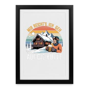 Après-ski Ski Skieurs Ski - Affiche encadrée (27 × 37 cm) - noir - Devant