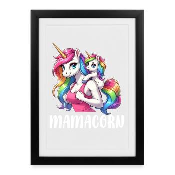 Mamacorn Mama Unicorn Mother Ladies Matching Look - Framed poster (27 × 37 cm) - black - Front