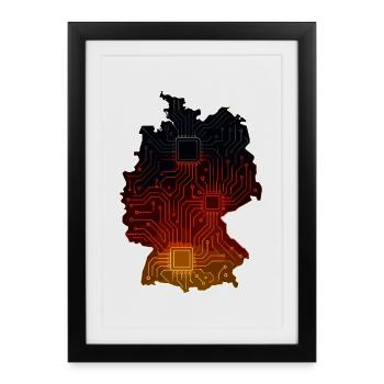 Germany Digital | Card - Framed poster (27 × 37 cm) - black - Front