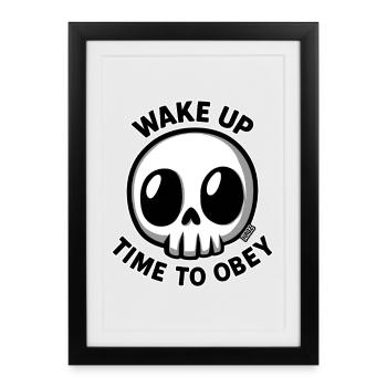 Réveiller un crâne : il est temps d’obéir - Affiche encadrée (27 × 37 cm) - noir - Devant