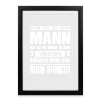 Männer Geschenk Ehemann Mann Partner - Gerahmtes Poster (27 × 37 cm) - Schwarz - Vorne