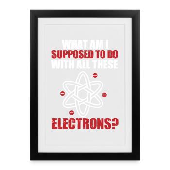 Chimie Chimiste Professeur de chimie Drôle de science - Affiche encadrée (27 × 37 cm) - noir - Devant