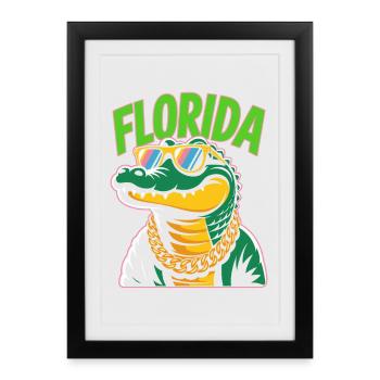 Alligator de Floride - Affiche encadrée (27 × 37 cm) - noir - Devant
