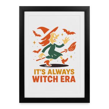 Sorcière Ère Halloween Fête Fun - Affiche encadrée (27 × 37 cm) - noir - Devant