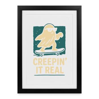 Creepin' It Real Funny Halloween Costume Design - Affiche encadrée (27 × 37 cm) - noir - Devant