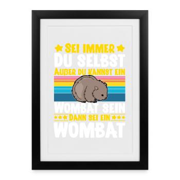 Wombat - Framed poster (27 × 37 cm) - black - Front