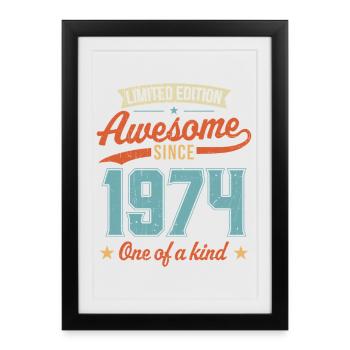 Awesome Since 1974 - Framed poster (27 × 37 cm) - black - Front