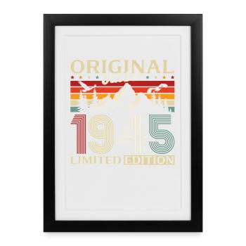 80th Birthday Original October Vintage 1945 - Framed poster (27 × 37 cm) - black - Front