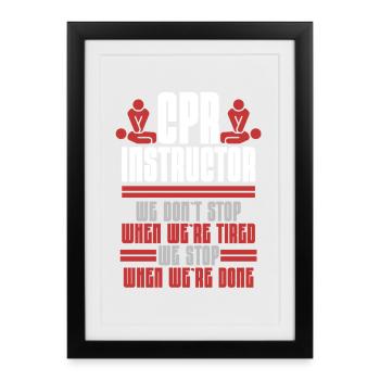 CPR instructor resuscitation emergency doctor - Framed poster (27 × 37 cm) - black - Front