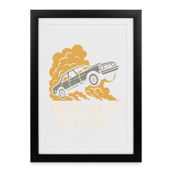 Démolition Derby Fan Pit Crew Crash Driver Fair - Affiche encadrée (27 × 37 cm) - noir - Devant