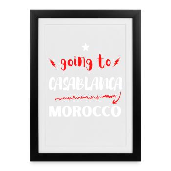 Going to Casablanca Morocco - Framed poster (27 × 37 cm) - black - Front