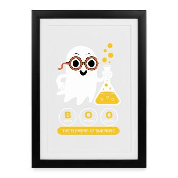 Halloween Chimie Humour périodique - Affiche encadrée (27 × 37 cm) - noir - Devant